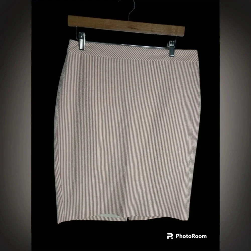 Vintage Ann Taylor Lined Silk Skirt Stripes Sz 10 USA